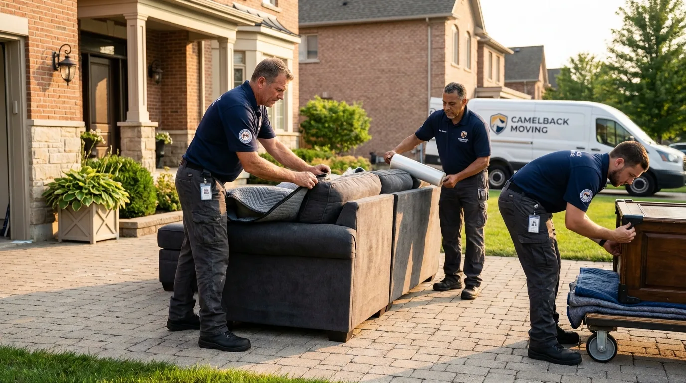 Large estate moving crew wrapping furniture in Forest Park, GA